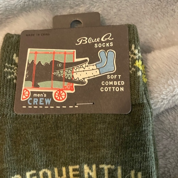 Blue Q Olive and Yellow Floral Men's Sock - Picture 2 of 5